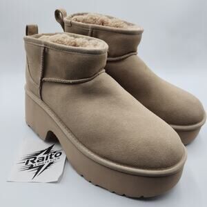 Womens Size 11 UGG New Height Boots Classic Ultra Mini Suede Upper Brown 1158311
